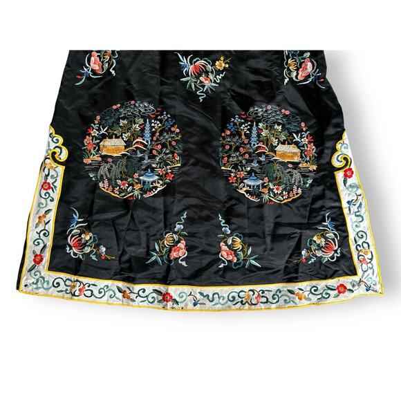 Vintage Chinese ESME Embroidered 100% Silk Circa 1950's Mandarin Kimono Robe L - Picture 14 of 16